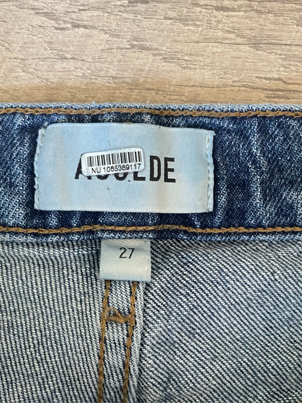 AGOLDE Ren High-Rise Wide-Leg Jeans Carpenter Dark Wash 27 $248 - Picture 4 of 6